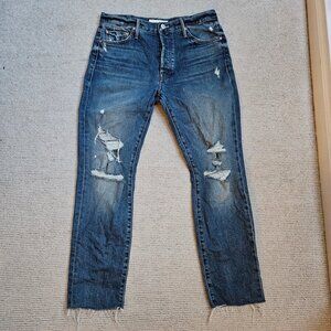 Mother Superior Trickster Skimp Fray Thrill Seeker Jeans 29 Straight Distressed